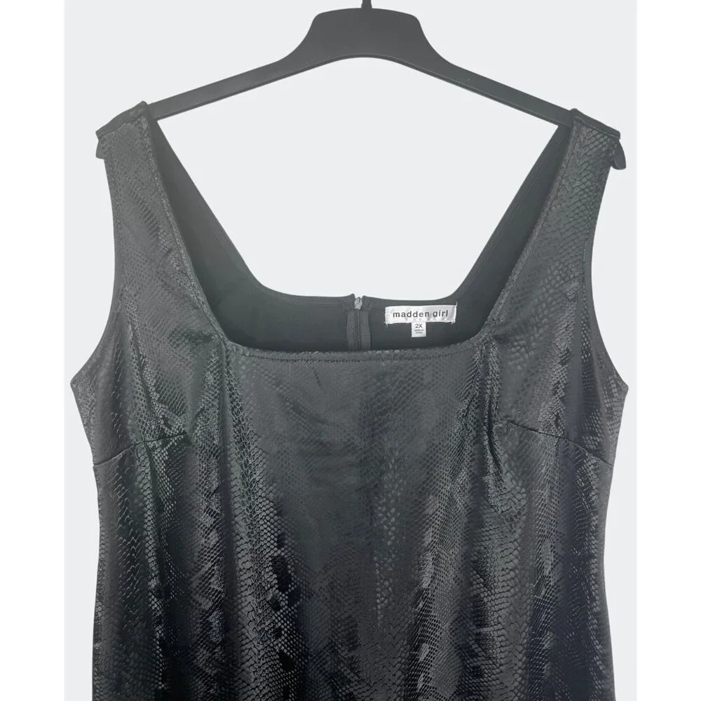 Madden Girl Black Faux Snakeskin Sleeveless Bodycon Dress 2X - Picture 13 of 14